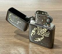 【1円スタート】⑤Zippo ジッポライター Armor アーマー 貝貼り サソリ 喫煙グッズ_画像4