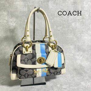 coach 13194 デニム柄ハンドバッグ PVCレザー シグネチャー