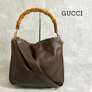 OLD GUCCI バンブーハンドバッグ　ショルダーバッグ　2way ブラウン