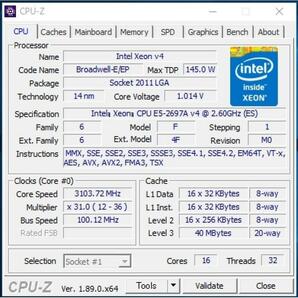 2個セット Intel Xeon E5-2697A v4 QS QK7S 16C 2.6GHz 40MB 145W LGA2011-3 DDR4-2400 E5-2695 v4 E5-2697 v4 互換の画像2