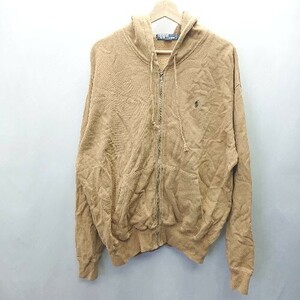 ◇ POLO RALPH LAUREN ポロ ラルフローレン トレーナー フーディ カジュアル 長袖 パーカー サイズM キャメル メンズ E 1404240012127