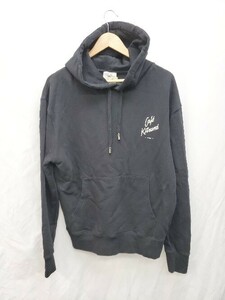 ◇ MAISON KITSUNE メゾン キツネ ロゴ ゆったり 長袖 プルオーバー パーカー サイズXL ブラック メンズ P