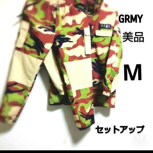 【美品】GRIMEY GRMY グライミー　ミリタリーセットアップ　SETUP ラッパーRED EYE着用モデル　希少　カモ柄　迷彩柄　サイズM