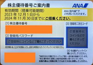 【送料無料】ANA株主優待券　2024年11月まで