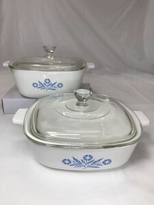 CORNING WARE/コーニングウェア　パイロセラム　超耐熱ガラス食器　 スキレット　未使用　長期保管品　鍋/可愛い/お洒落/昭和レトロ/USA