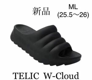 【新品】テリック TELC W-CLOUD リカバリーサンダル ブラック ML