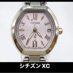 CITIZEN シチズンXC ソーラー 電波腕時計 デイト　稼働中　　H058-T019137 美品