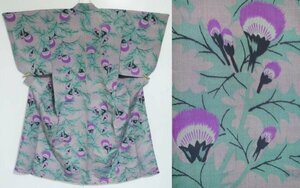 [KIRUKIRU] antique .. kimono silk Taisho romance no start rujik.a The mi pattern . floral print purple gray mint retro Japanese clothes dressing 