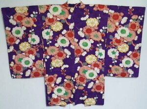 [KIRUKIRU] beautiful goods antique feather woven silk .. Taisho romance purple ground plum . comb retro kimono Japanese clothes dressing 