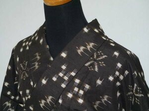 [KIRUKIRU] неношеный прекрасный товар эпонж кимоно длина 166.5cm натуральный шелк подпалина чай . лампочка эпонж . рис остров эпонж retro японский костюм одевание . одежда 