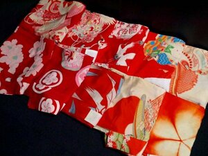 【KIRUKIRU】6）アンティーク 長襦袢 10点 大量！（商品説明内に詳細画像あり）正絹 着物 kimono 古布 古裂 リメイク 材料 生地 ジャンク