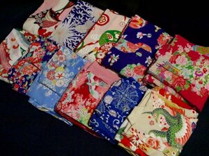 [KIRUKIRU]4) античный девочка кимоно 11 пункт много! Taisho роман Showa Retro натуральный шелк kimono старый ткань старый . переделка материал ткань кукла умение Junk 
