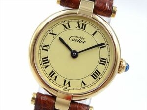 18963Ff Cartier Cartier operation goods 590004 Must Vendome verumeiyu lady's clock quarts case 24mm