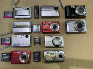 【10個】SONY DSC-T9/5/3/OLYMPUS μ 25 DIGITAL/Nikon/Panasonic/CASIO/カメラ 動作未確認 まとめて ジャンク セット まとめ (760)