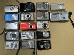 【17個】Nikon/Panasonic/LUMIX/OLYMPUS/PENTAX/RICOH/大量 コンパクトデジタルカメラ 動作未確認 まとめて ジャンク セット まとめ (761)