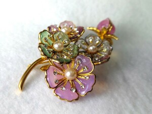 CHANEL シャネル グリポア 花のブローチ ヴィンテージ アクセサリー 淡い色合いが綺麗です