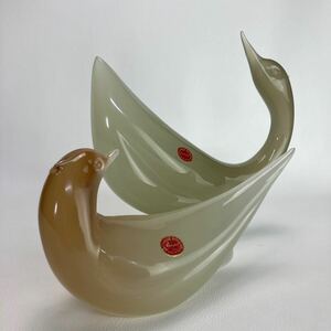 Murano ムラーノ　イタリア　ムラノ　ガラス　ヴェネツィア　ベネチアンガラス 置物 白鳥 スワン ペア