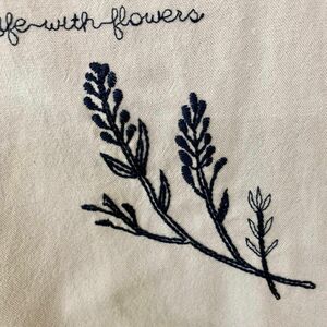 新品 刺繍 前開き ミモザ ロング ワンピース チュニック 前あき ナチュラル 綿麻 コットン リネン ロングワンピース グレー