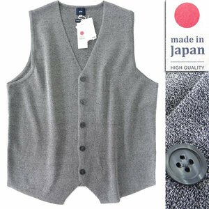  new goods gim Jim made in Japan 12G milano rib knitted the best M ash [I48004] men's spring summer gilet waist coat cotton high gauge 