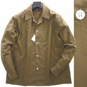 新品 Grand PARK ニコル 日本製素材 オープンカラー シャツ 46 (M) カーキ 【I55206】 NICOLE 春夏 メンズ 長袖 オーバーサイズ カジュアルの画像1