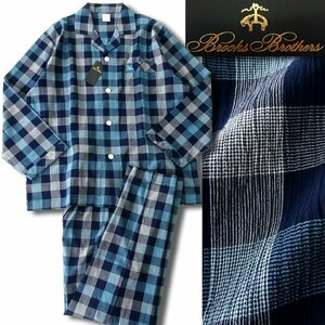  new goods Brooks Brothers .. crepe summer setup pyjamas LL navy blue white light blue [J41817] Brooks Brothers men's spring summer pants 