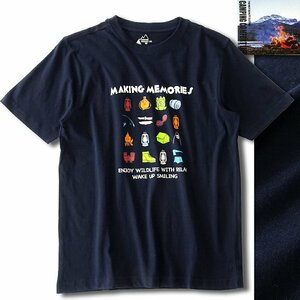 新品 キャンピングコンフォートライフ 春夏 アウトドア グッズ プリント Tシャツ M 紺【PW9M-T101_NA】 CAMPING COMFORT LIFE 半袖