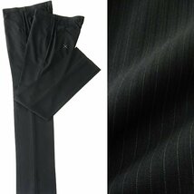 新品 パッゾコレクション 春夏 ストライプ トロピカル 2パンツ スーツ A10(5L) 黒 【J45607】 形状記憶 PAZZO collection セットアップ_画像6