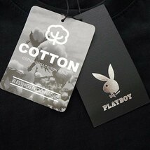 新品 プレイボーイ 春夏 刺繍 コットン 半袖 Tシャツ L 黒 【32025_99】 PLAYBOY バニー ポケT カットソー ストレッチ メンズ_画像9