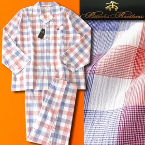  new goods Brooks Brothers .. crepe summer setup pyjamas LL white red navy blue [J40556] Brooks Brothers men's spring summer pants 