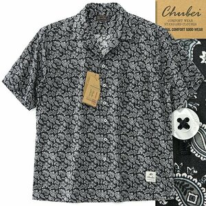  new goods chuu Bay peiz Lee print short sleeves aloha shirt LL black ash [CH1432062_99] spring summer men's CHUBEI. collar cotton summer 