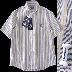  new goods shell tea Club 24SS cotton 100% stripe short sleeves marine color shirt LL dark blue [SH1442082_79] spring summer men's Sheltie Club navy blue 