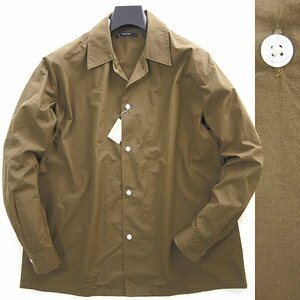 新品 Grand PARK ニコル 日本製素材 オープンカラー シャツ 46 (M) カーキ 【I54653】 NICOLE 春夏 メンズ 長袖 オーバーサイズ カジュアル