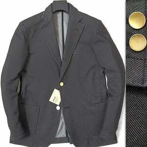  new goods vitalmshu Nicole gold button stretch Denim jacket 44 (S) black [J50357] NICOLE spring summer men's blaser jersey -