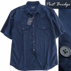 新品 ポートブリッジ 涼感 カラミ メッシュ 半袖 シャツ XL 紺 【BPP482_540】 PORT BRIDGE 春夏 盛夏 メンズ サマー レノクロス