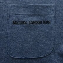 新品 ミチコロンドン 春夏 バックプリント ポケット Tシャツ M 青【ML9M-T037_BL】 MICHIKO LONDON 半袖 コットン カットソー メンズ_画像6