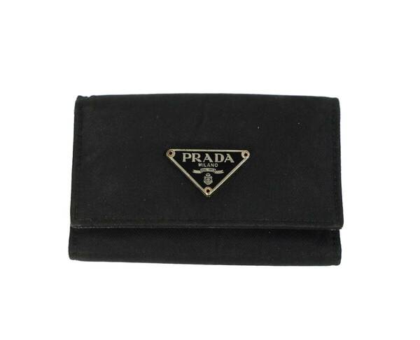 プラダ PRADA キーケース 黒 リモンタナイロン × サフィアーノレザー