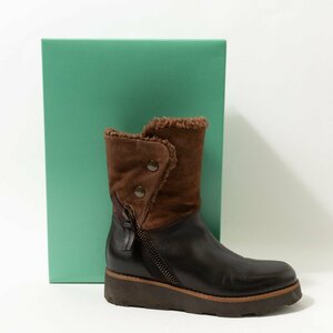 【1円スタート】Clarks クラークス Okemo Sienna 26110732 ミドルブーツ レザーシューズ 23.0cm 本革 ブラウン 茶系 カジュアル レディース