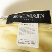 【1円スタート】BALMAIN HOMME バルマン ストレッチスリムパンツ ボトムス ハイブランド カジュアル 無地 イエロー 黄色 48 メンズ 春夏_画像2