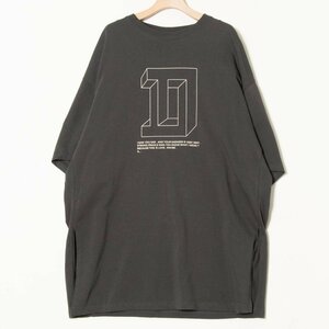 メール便◯ DOUBLE STANDARD CLOTHING ダブルスタンダードクロージング ビッグTシャツ 半袖 コットン100％ ブランドロゴ 灰色 F メンズ