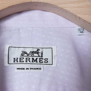 【1円スタート】メール便○ HERMES エルメス コットンジャガード長袖ボタンダウンシャツ トップス 綿 ハイブランド 薄紫 44 フランス製の画像2