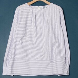  mail service 0 J.PRESS J Press stripe pattern no color blouse long sleeve shirt after fastener tops cotton nylon adult lovely light purple 11 spring summer 