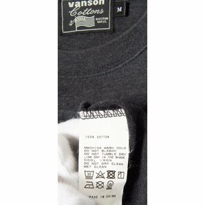 メール便◯ VANSON バンソン 長袖 Tシャツ サイズM クルーネック コットン100％ チャコール メンズ 春夏 トップス カジュアル アメカジの画像8