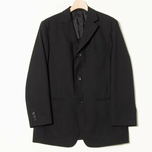 DURBAN ダーバン サイズM カジュアル シングル テーラードジャケット 背抜き ウール100％ 黒/ブラック メンズ フォーマル 紳士 シンプル