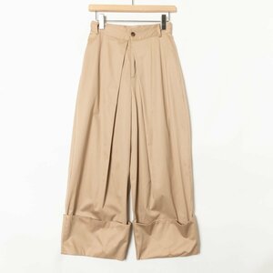  tag attaching unused Ray BEAMS Ray Beams wide pants bottoms plain chinos 0 cotton cotton beige beautiful . casual 