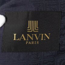 LANVIN ランバン サイズ2 ダブル ジャケット ピークドラペル ストライプ 背抜き ウール100％ 紺/ネイビー メンズ 紳士 フォーマル_画像6