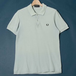  mail service 0 FRED PERRY Fred Perry size 38 polo-shirt with short sleeves Logo embroidery deer. . light blue / light blue cotton 100% men's casual 
