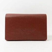 【1円スタート】GIORGIO ARMANI Valextra ジョルジオアルマーニ ヴァレクストラ クラッチバッグ セカンドバッグ ポーチ ブラウン レザー_画像1