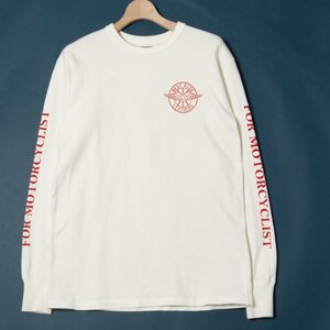 WEST RIDE ウエストライド サイズ38 長袖 クルーネック Tシャツ 白/ホワイト プリント モーターサイクル コットン100％ メンズ アメカジ