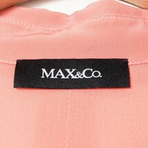 メール便○ MAX&Co. マックスアンドコー シャツ ブラウス 薄手 無地 40 絹100% シルク サーモンピンク 綺麗め カジュアル シンプル 春夏_画像2