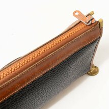 【1円スタート】Dooney & Bourke ドゥニー&バーク クラッチバッグ セカンドバッグ レザー 本革 ネイビー ブラウン メンズ 紳士 男性_画像6